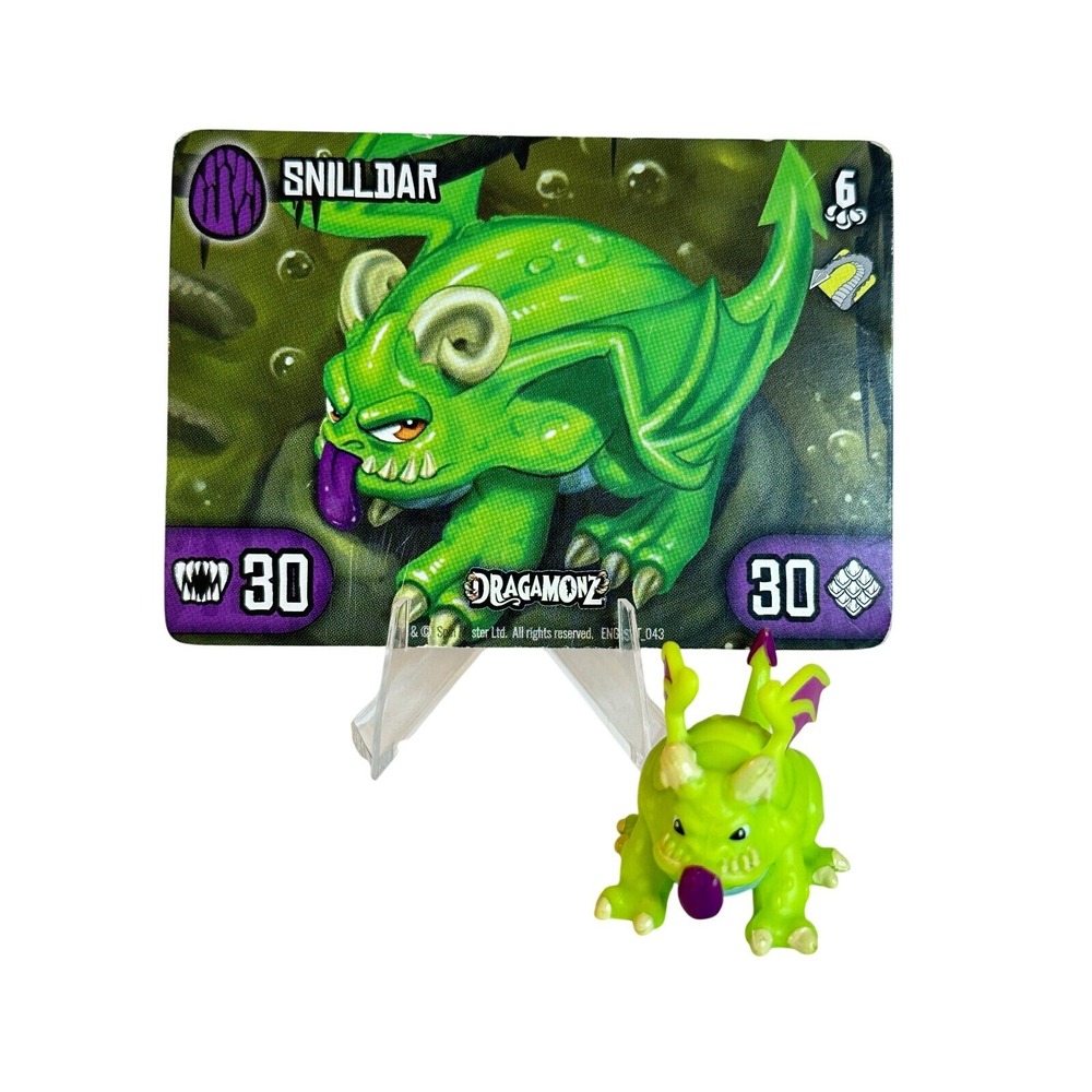 Dragamonz Snilldar Micro Mini Dragon Figure with Matching Card Spin Master Green